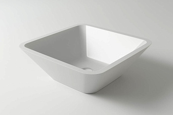 Раковина из искусственного камня Holbi SATURN 1.02.004.11.1 43х43 накладная цвет белый матовый