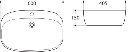 Раковина керамическая Art&Max AM-78375 60х40 накладная цвет белый