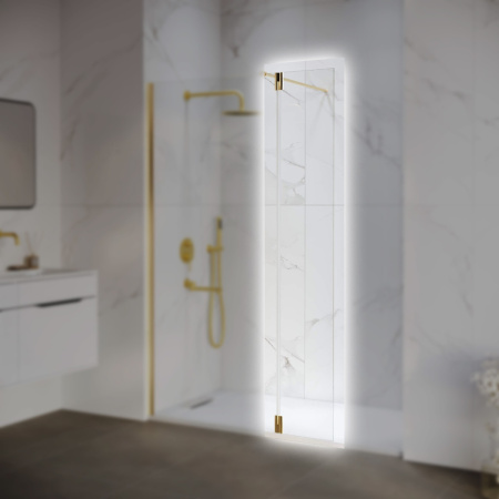 Боковая стенка RGW 352207003-16 30х195 стекло прозрачное профиль золото глянцевое