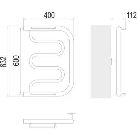 Полотенцесушитель водяной Terminus 4620768881312 40х65 хром