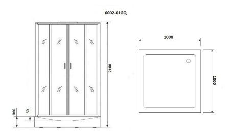 Душевая кабина Niagara Premium 60020114GQ 100х100 квадратная с крышей ориентация универсальная
