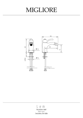 Смеситель Migliore LEM 25872 на биде хром