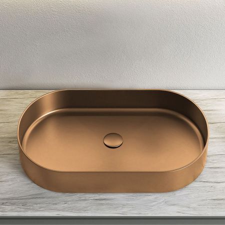 Раковина из нержавеющей стали AltroBagno Eterno AltroBagnoEterno001027RaSp 60х40 накладная цвет медь