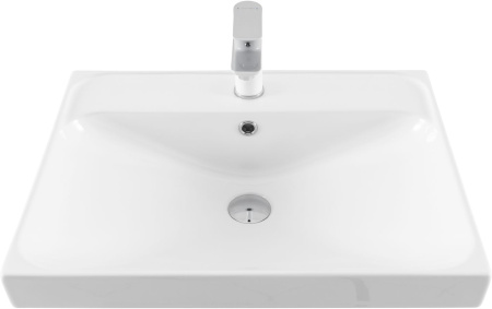 Раковина керамическая Aquanet Flash 00333266 61х47 полувстраиваемая цвет белый 1 отверстие под смеситель