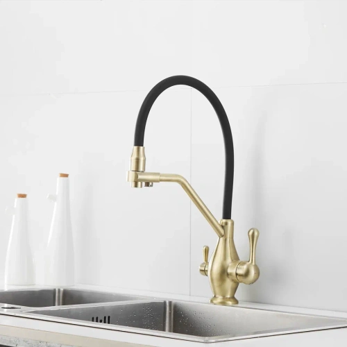 Смеситель для кухни Rose R858Q на мойку бронза - фото 4