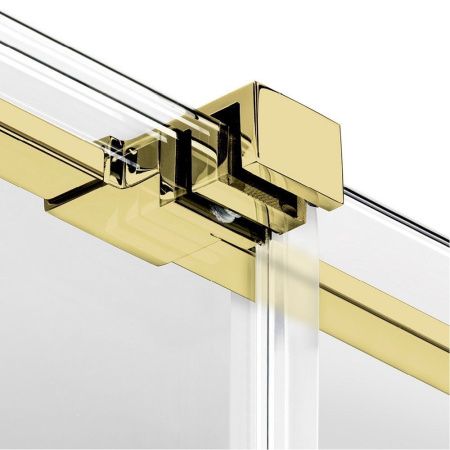 Душевая шторка на ванну New Trendy SMART Light gold EXK-4305 110х150 стекло прозрачное профиль золото ориентация универсальная