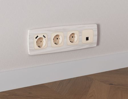 Комплект механизма компьютерной розетки Ambrella Volt MO332005
