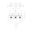 Смеситель для раковины Gessi Inciso 58092#299 встраиваемый в стену черный (внешняя часть)