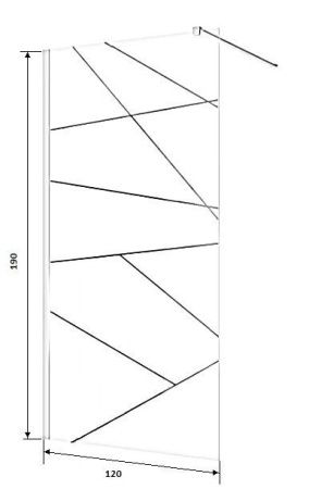 Душевая перегородка Cerutti SPA PICK T120 120х190 стекло прозрачное/матовое профиль хром