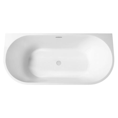 Ванна акриловая Abber AB9216-1.7MW 170х80 пристенная овальная с каркасом