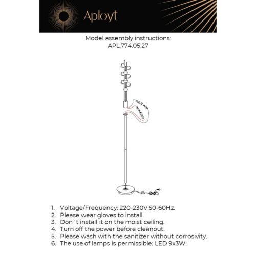 Торшер Aployt Delfin (Делфин) APL.774.05.27 - фото 3