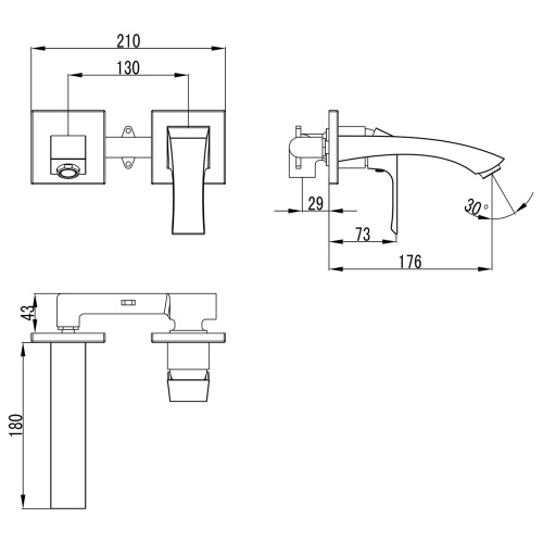 Смеситель LeMark Unit LM4526C настенный хром - фото 3