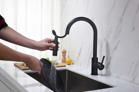 Смеситель для кухни Aquatek ЕВРОПА AQ1384MB на мойку черный