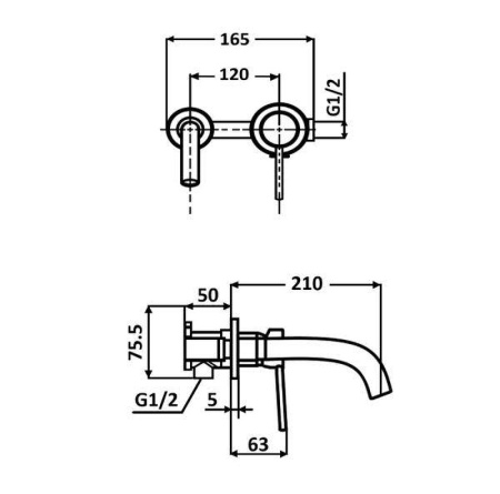 Смеситель ALMAes Atlas TVZ-0813 встраиваемый черный