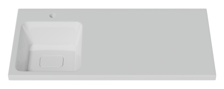 Раковина мебельная из искусственного камня Misty Kamilla 100 левая 4627173210577 100х50 над стиральной машиной цвет белый 1 отверстие под смеситель