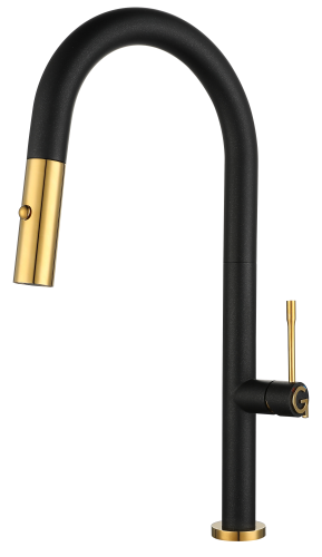 Смеситель для кухни Rivelato 3972500 antracite oro на мойку черный/золото - фото 2