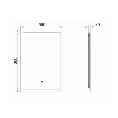 Зеркало с подсветкой Comforty Эдельвейс 00-00014239CF 60х80 подвесное