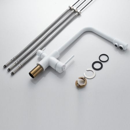 Смеситель для кухни Shevanik S328C на мойку белый