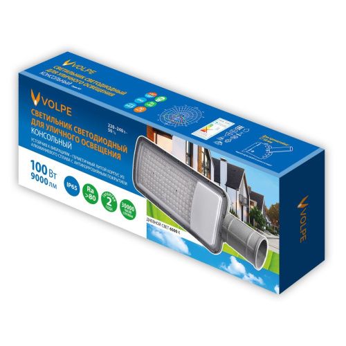 Уличный консольный светильник Volpe ULV-Q611 100W/6500K IP65 GREY - фото 2