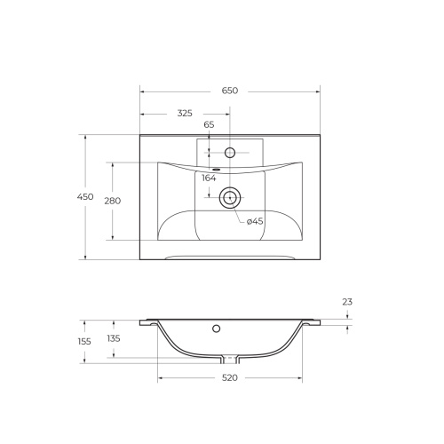 Раковина из искусственного камня BelBagno BB650/450-LV-MR-PR 65х45 накладная цвет белый - фото 2