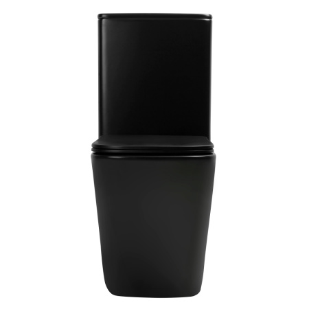 Унитаз напольный с бачком Abber Rechteck AC1210TMB черный матовый с сиденьем безободковый смыв торнадо