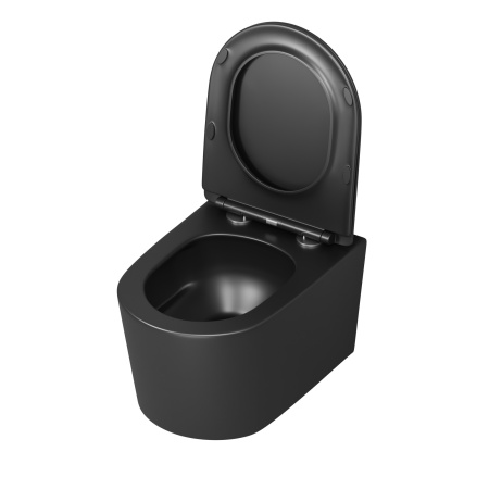 Унитаз подвесной Grossman Торнадо GR-4499BMSQ черный матовый с сиденьем микролифт безободковый смыв торнадо