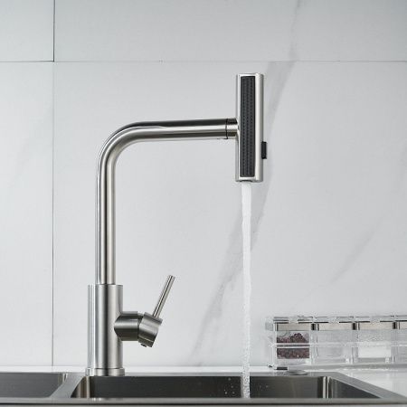 Смеситель для кухни Shevanik S263L на мойку сатин