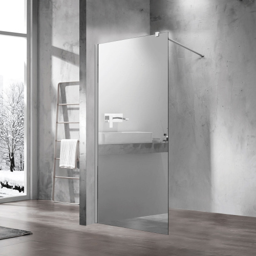 Душевая перегородка Vincea Walk in VSW-1H100MR 100х200 стекло зеркальное профиль хром глянцевый