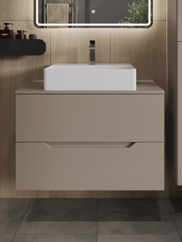 Тумба с раковиной Orange Line Li-80TuLMDF+B04-500W 81х46х66 цвет бежевый - фото 3