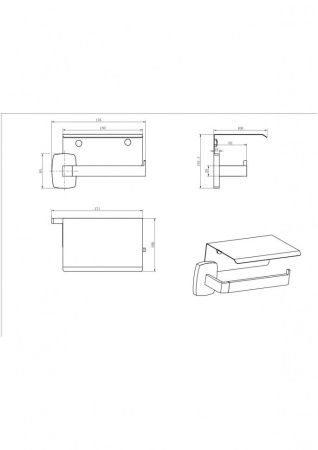 Бумагодержатель CeramaLux Cube 12607B