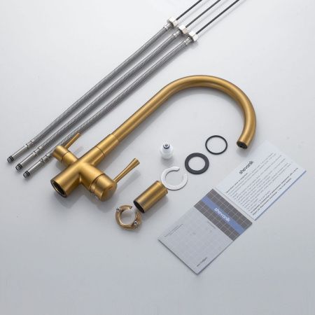 Смеситель для кухни Shevanik S428G на мойку золото