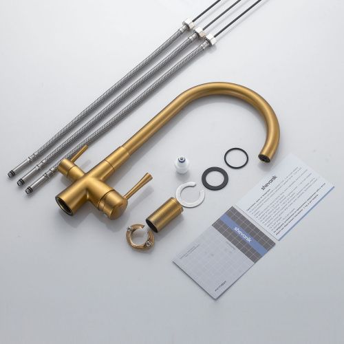 Смеситель для кухни Shevanik S428G на мойку золото - фото 4