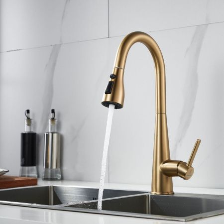 Смеситель для кухни Shevanik S363G на мойку золото