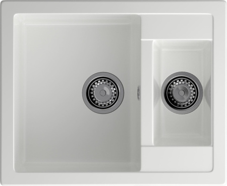 Кухонная мойка Granfest Quadro Q-610K иней 61х50 цвет белый поверхность матовая