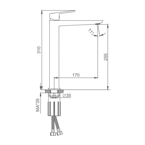 Смеситель для раковины Splenka S41 S41.15.06 на столешницу черный - фото 3