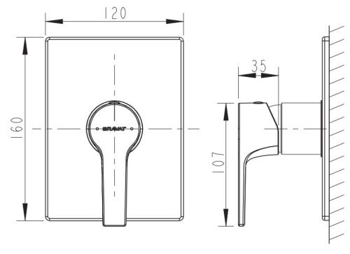 Смеситель для душа Bravat New Moon PB85179C-A-RUS встраиваемый в стену хром - фото 2