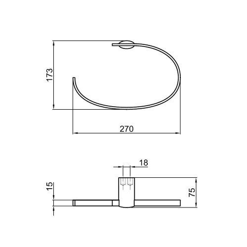 Полотенцедержатель Webert Aria AI501201015 - фото 3