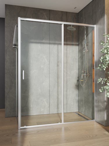 Душевой уголок Orange E23-15080TCR 150х79 стекло прозрачное профиль хром глянцевый без поддона - фото 5