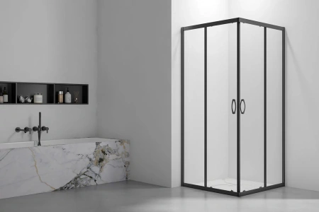 Душевой уголок Veconi Rovigo RV101B-90-01-C5 90х90 стекло прозрачное профиль черный без поддона