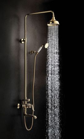 Душевая стойка LeMark Brava LM4762G настенная цвет золото