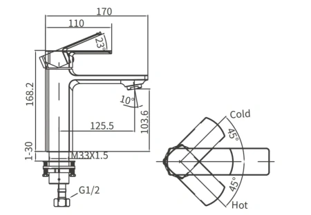 Смеситель Arrow AG4120 на раковину/столешницу хром