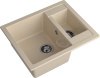 Кухонная мойка Granfest Quadro Q-610K кашемир 61х50 цвет бежевый поверхность матовая