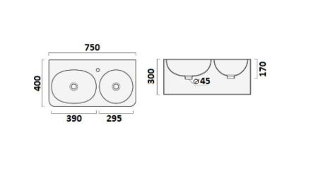 Раковина из сантехнического фарфора Cerutti SPA СТ9699 80х40 подвесная цвет белый 1 отверстие под смеситель
