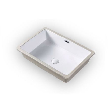 Раковина из сантехнического фарфора Bond Cube S99-600 60х40 встраиваемая цвет белый без отверстий под смеситель