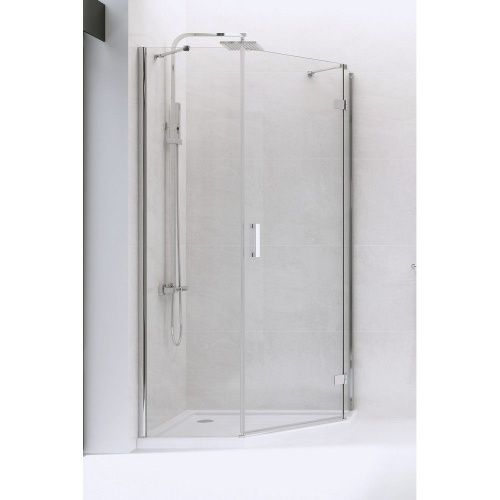 Душевой уголок New Trendy NEW AZZURA Chrome K-0561 100х80 стекло прозрачное профиль хром без поддона - фото 2