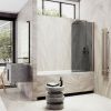 Душевая шторка на ванну Maybah Glass MGV-623-2 80х140 стекло тонированное профиль бронза ориентация универсальная