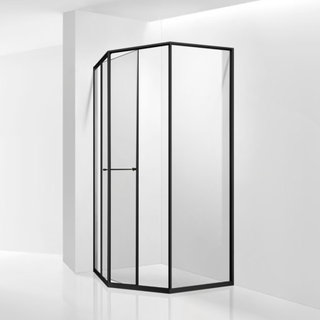 Душевой уголок RGW 33328288-14R 80х80 стекло прозрачное профиль черный без поддона