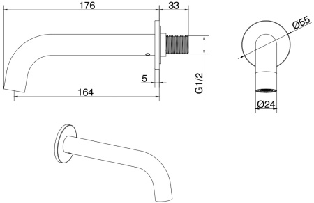 Излив Allen Brau Priority 5.31018-31 настенный черный