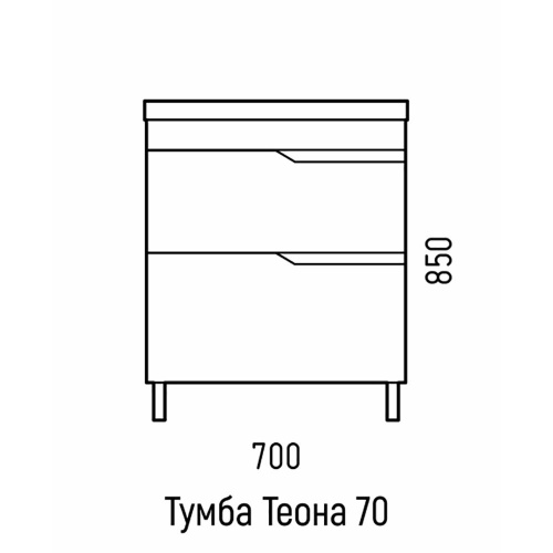 Тумба под раковину Corozo Теона SD-00001721 69х44х83 - фото 4