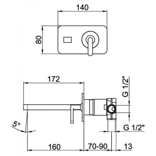 Смеситель для раковины Webert LV830606345 настенный никель - фото 3